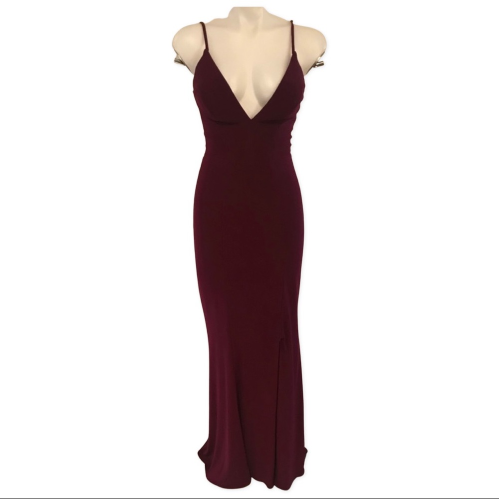 Faviana Jersey V-Neck Dress